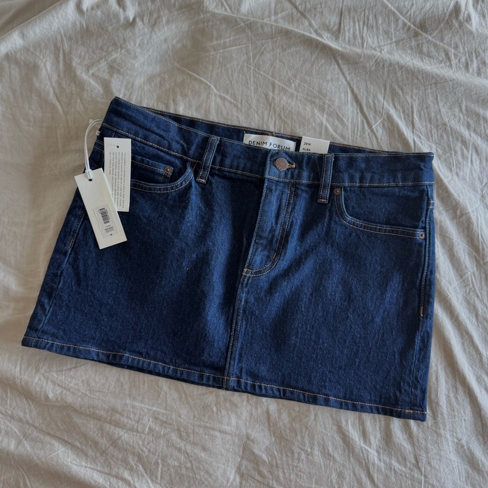 Aritzia Denim Forum Alba Lo-rise Micro Skirt